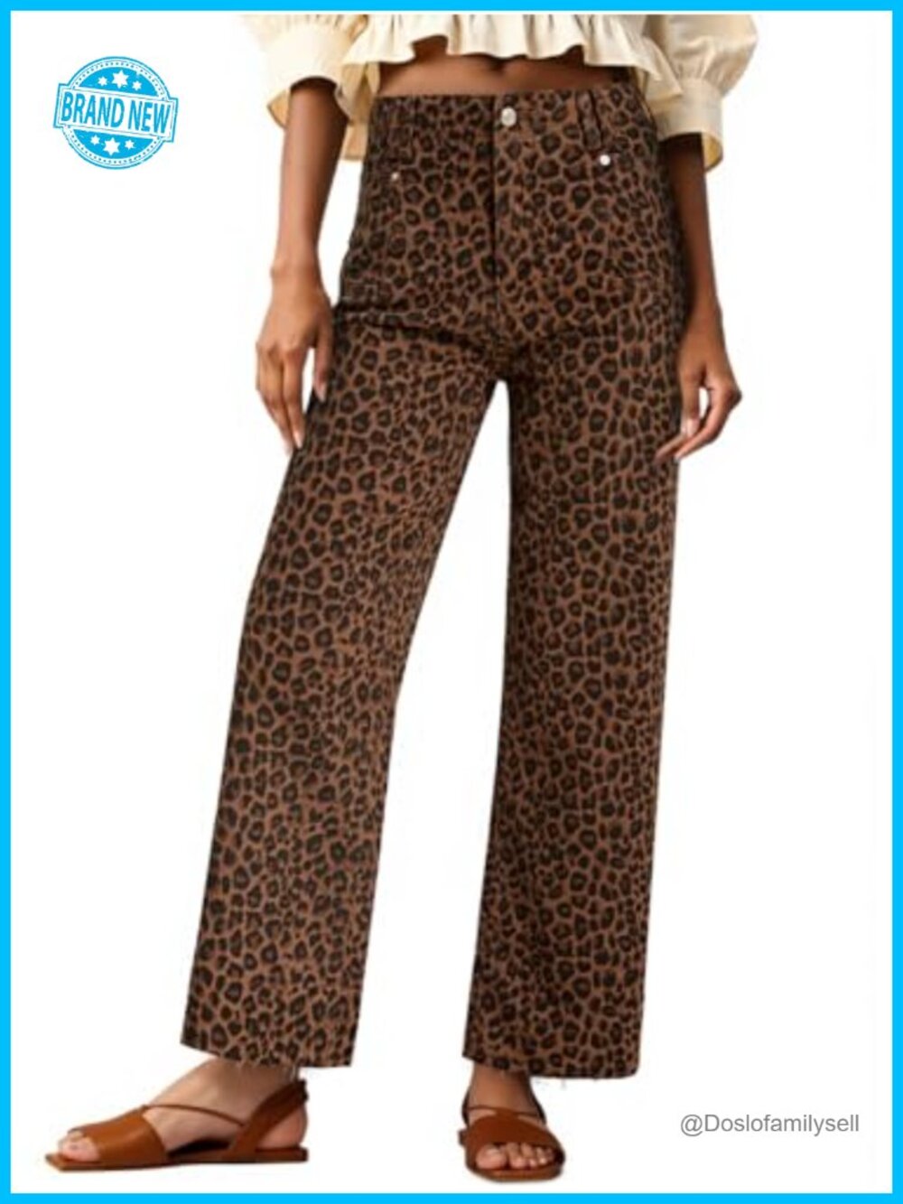 High Waisted Cropped Jeans Straight Leg Raw Hem Denim Pants
